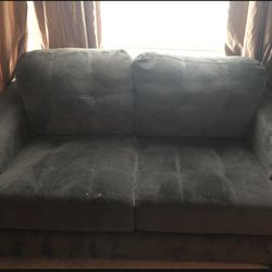 Slate Blue Microfiber Loveseat
