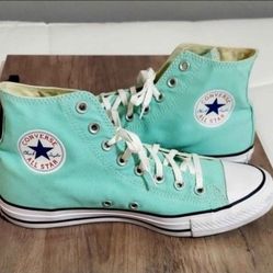 Converse Chuck Taylor All Star High Top Sneaker Shoes Ocean Mint (Womens 10/Men's 8) EUC-worn once