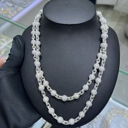 VVS Lab Moissanite Ball Chain / Bead Chain / Rosary Chain, Passes Diamond Tester ✅