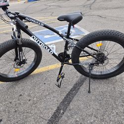 Outroad Fat Tire Mountain Bike with 26 Inch Wheels, 21 Speed with High Carbon St
