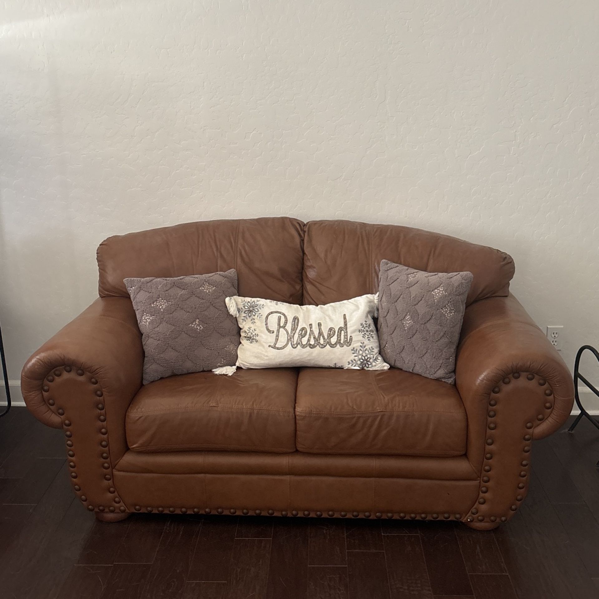 Brown Leather Couch 