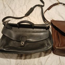2 Vintage Coach Bags Black And Tan Make Offer