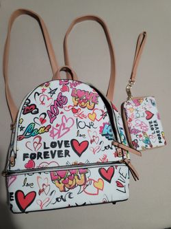 NEW BACK PACK WITH WALLET  TOGETHER ❤️ LOVE FOR EVER  HEART
