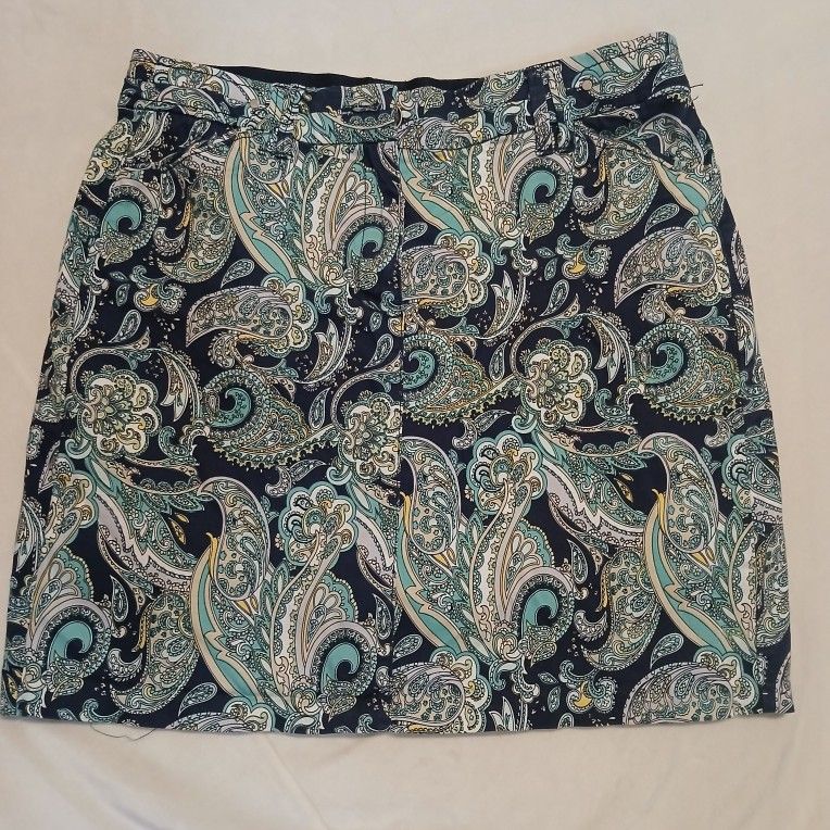 Women's Charter Club Multicolor Lined Skirt w/Short Size 10