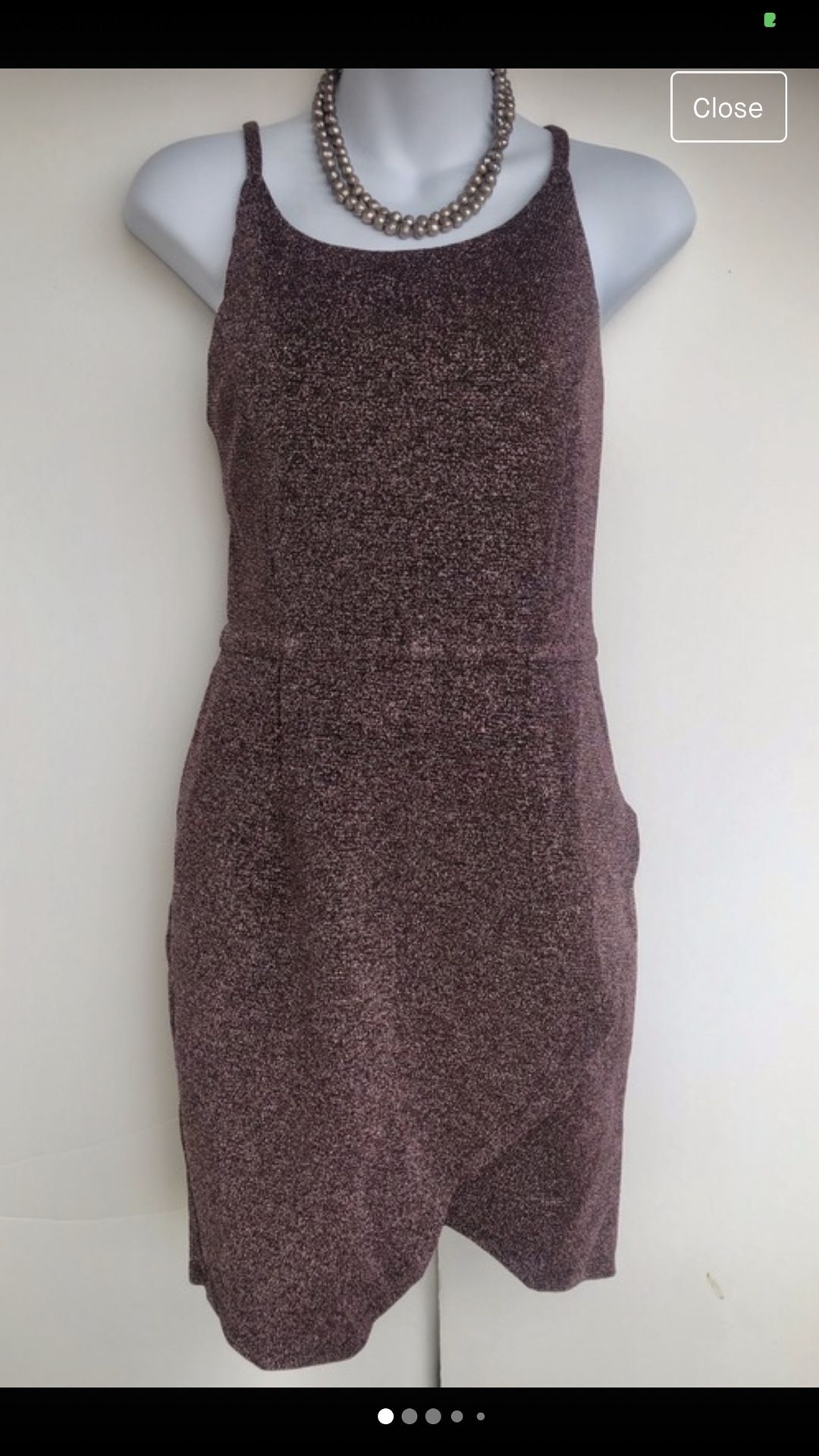 Metallic Dark Plum Cocktail Dress
