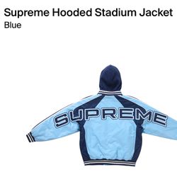 Supreme Hooded Stadium Jacket ‘Blue’ Brand New Size Large