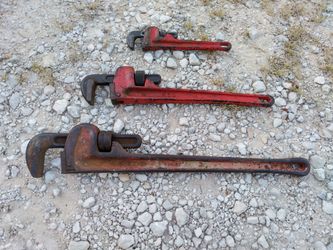 Pipe Wrenches 3) Total, Ridgid, MCC Japan 2ft, 18', 10'