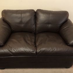 Leather LoveSeat- Brown Leather