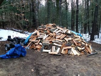 Cordwood cut split seasoned and delivered. 300$ a cord. May be a delivery fee depending on location