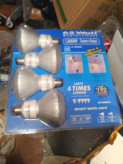 4pck replacement light bulbs 65 watts energy saver