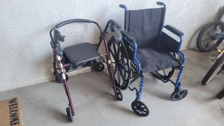 Drive Wheelchair And  Medline Rolling Walker 