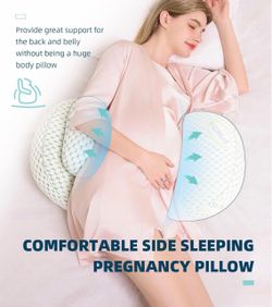Oternal Pregnancy Pillow for Pregnant Women – Comfortable Maternity Pillow for Side Sleepers, Supports Back, Belly, Hips, and Legs, with Removable & A