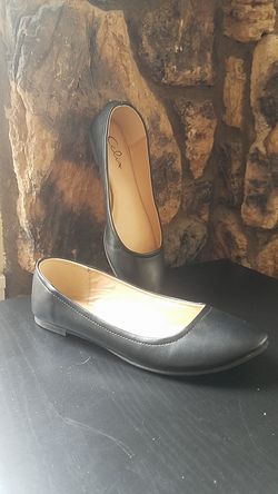 Black slip on dress shoes size 8.5 womens