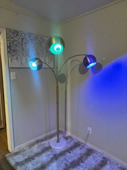 Modern RGB Floor Lamp w/ Bluetooth Speaker & Marble Base