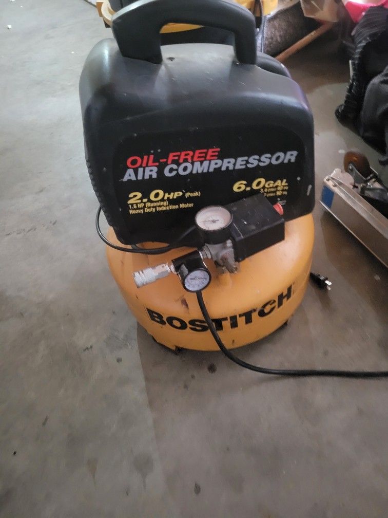 Bostitch 2 HP 6 Gal Oil-Free Air Compressor.