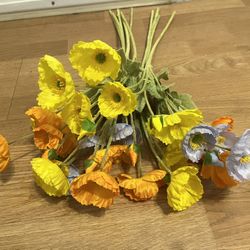 10 Stems of Silk Poppy - Perfect for Weddings, Home, Party Tables, Indoor and Outdoor Decor - Suitable for Thanksgiving, Mother's Day Gifts