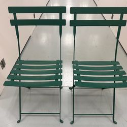 Pair of Vintage Bistro Chairs Iron 15w x 11.5sd x 17.5sh x 32h Smoke free household