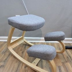 Ergonomic Wooden Rocking Kneeling Chair - Improve Posture & Back Pain