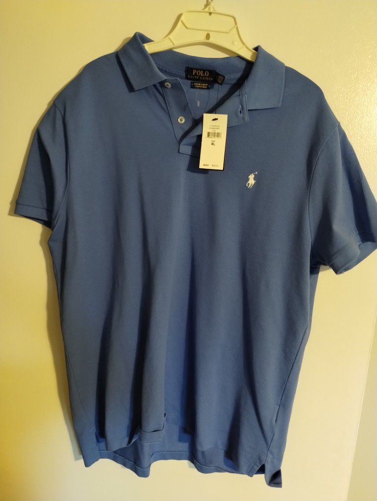 Polo Ralph Lauren men XL (custom slim fit) shirt
 Blue. New