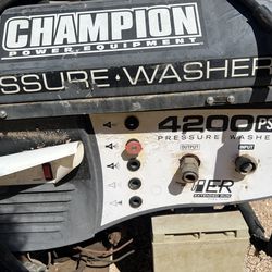 PRESSURE WASHER, COMMERCIAL SIZE. Worked last time we used it. May need a new battery.