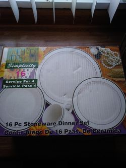 Corelle 16 peice stoneware set $30