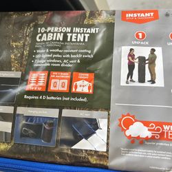10-Person 14' x 10' Lighted Instant Cabin Tent, 40 lbs