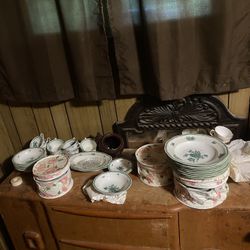 Teak China Cabinet With Dutch China