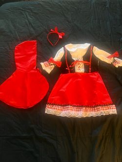 Toddler/Girls Little Red Riding Hood Halloween Costume Set ages 3-4 - Dress, Cape & Headband
