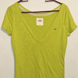 Green V Neck Hollister Shirt 