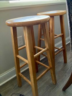Pair of Wooden Bar Stools