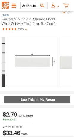 New 3X12 Bright White Subway Tiles