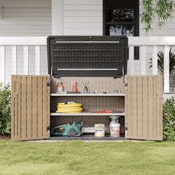 New, Outdoor Resin Shed With Shelves