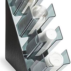 Cafe Closing - Vollrath CTCL-4B Black 4-Section Countertop Slanted Cup and Lid Organizer