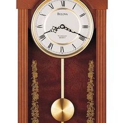 Bulova Baronet Triple Chiming Wall Clock w Pendulum Quartz C4443 (Brand New)