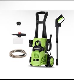 WorkBless 1200 PSI Electric Power Pressure Washer With Angle-Adjustment Nozzle, Green
