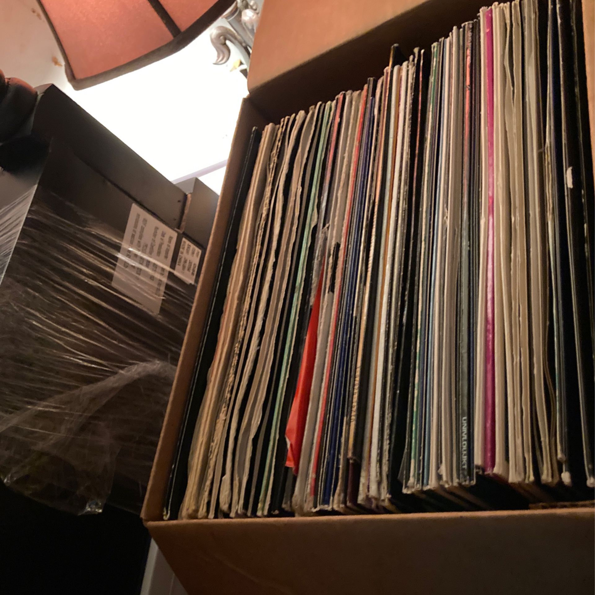 Boxes Of Records (Vinyl) $10 each or accepting offers for the whole box. See Photos for inventory.