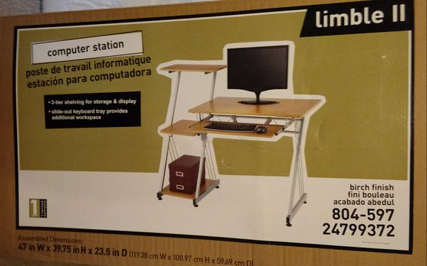New Brenton Studio Limble Ii Computer Station Desk Birch Finish