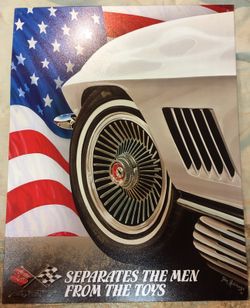Chevy separates men from toys metal sign