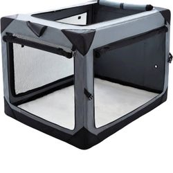 *NEW*(537) Pettycare 26 Inch Collapsible Dog Crate for Medium Dogs, 4-Door Foldable Soft Dog Kennel with Chew Proof Mesh Windows, Indoor & Outdoor Tra