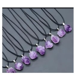 Raw Amethyst Crystal Necklace