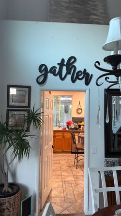 Metal gather sign