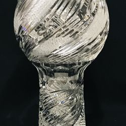 Very RARE 19th Century Large Crystal Vase Handblown 12” Tall