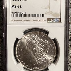1884 O Morgan Dollar Ms 62
