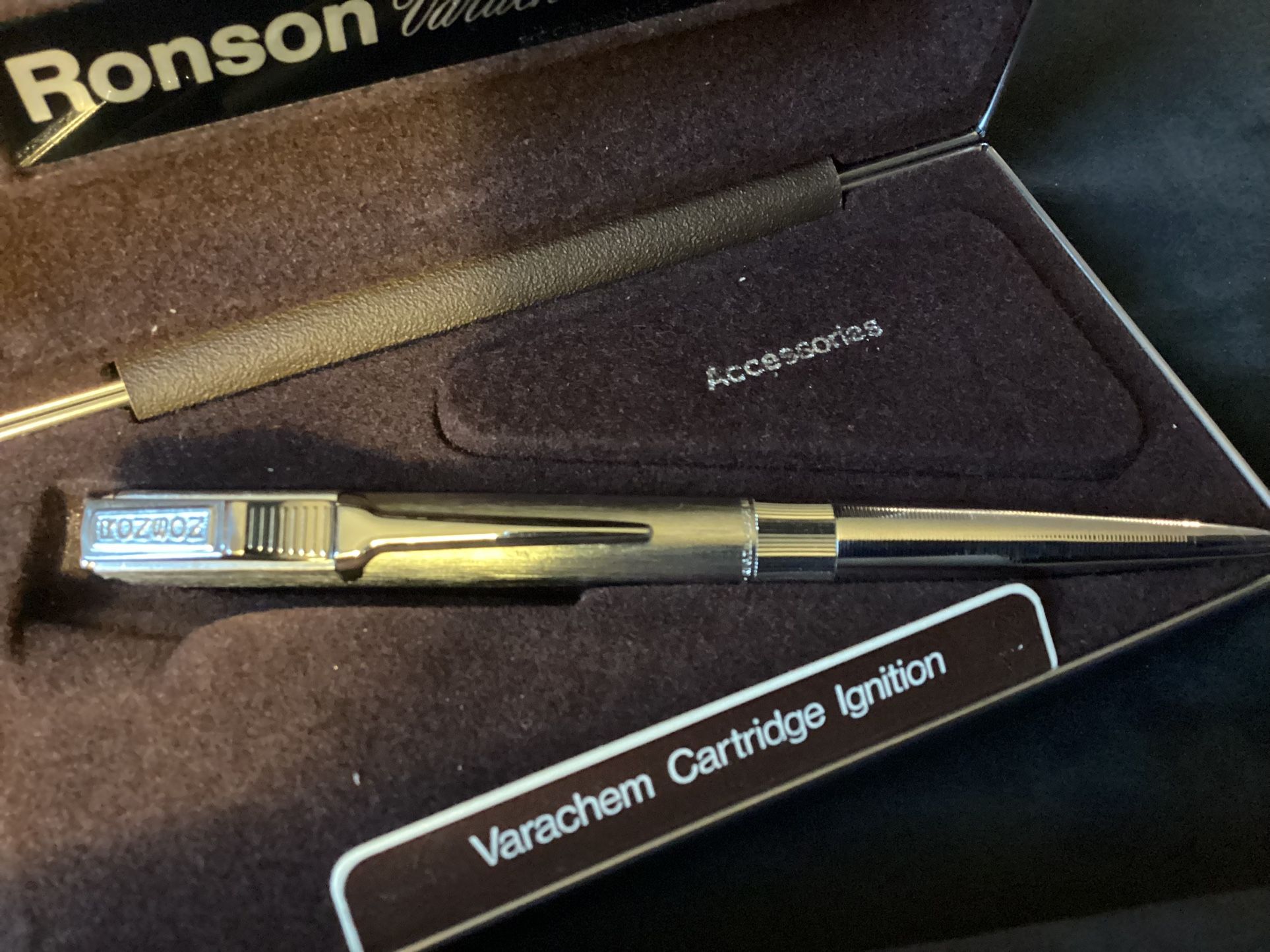 Vintage Ronson Pen Lighter Varachem Penliter Ink Pen Inkpen in