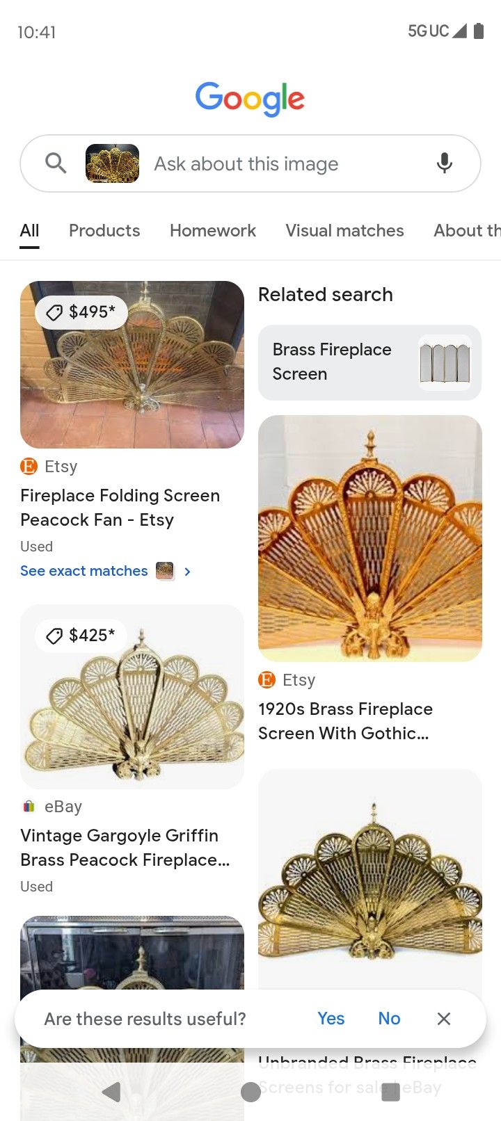 Vintage Solid Brass Screen Peacock Gargoyle Style
