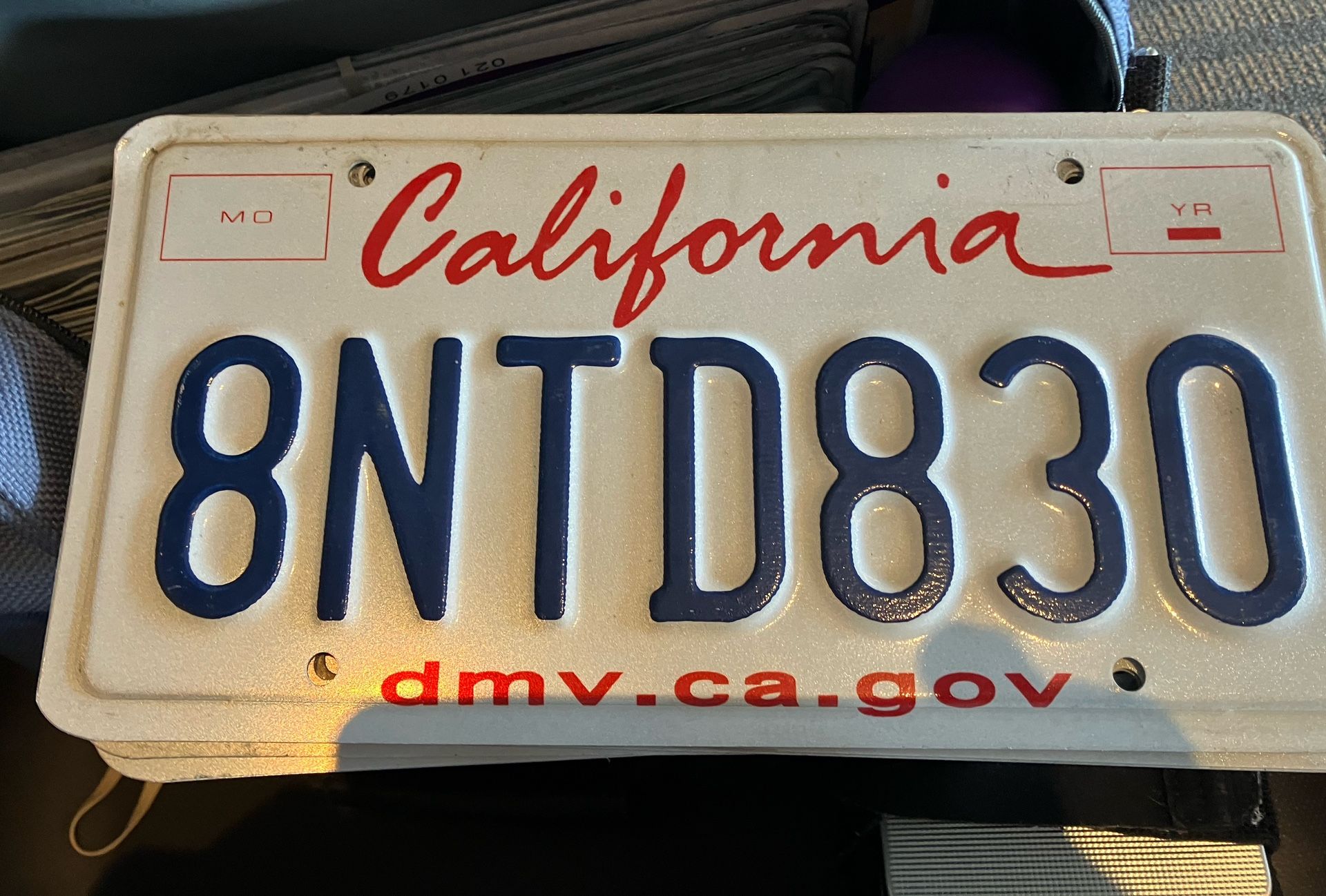 Expired California License Plate
