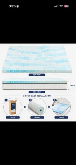 2” Twin Gel Memory Foam Mattress Topper