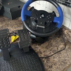 PlayStation ThrustMaster Steering Wheel And Peddle