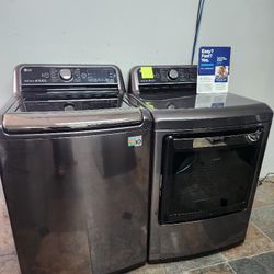 LG SET STEAM WASHER AND GAS DRYER LARGE 