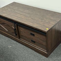 Rectangular Coffee Table with Sliding Barn Door